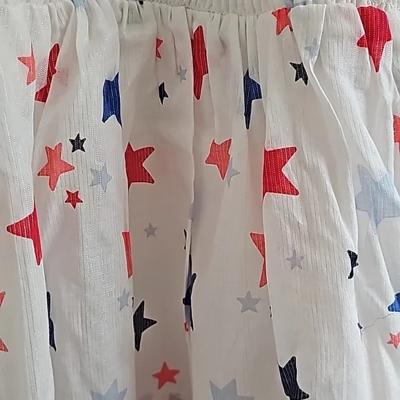 Cat & Jack white summer dress with red and blue multi star summer dress - Picture 9 of 14